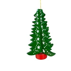 Vintage Midwest Imports Wooden Christmas Tree Ornament Stars Made in Taiwan 4.5”